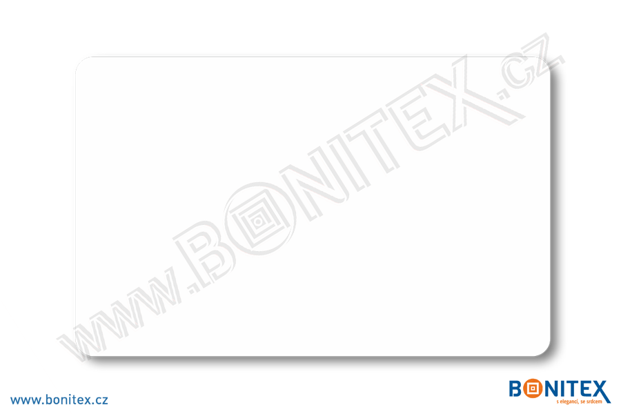 Karta ISO-PLAST-PVC-tl.0,82mm-s RFID-125 kHz-laminace LESK-bílá, čip: Atmel-Q5 - bonitex