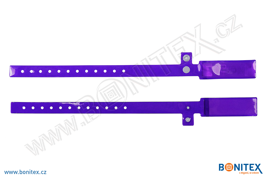 Náramek-Vinyl-08-330x25/16mm-s RFID-UHF-fialový, čip: Alien-Higgs 3 - bonitex