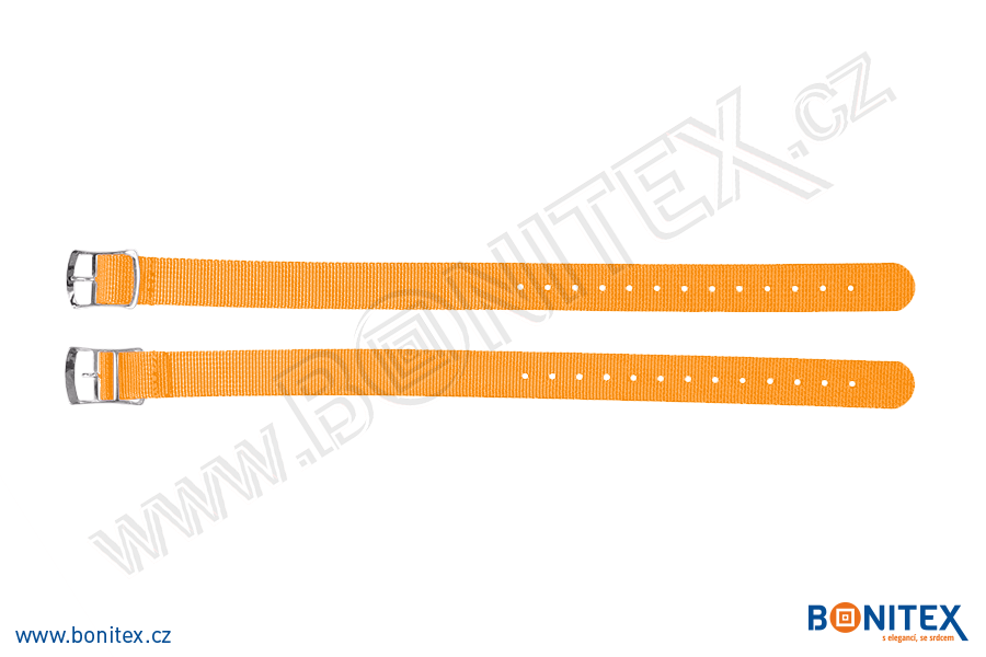 Náramek-nylon-INA55-samostatná nylonová páska,260-275x15mm,kov.spona 2-oranžová - bonitex