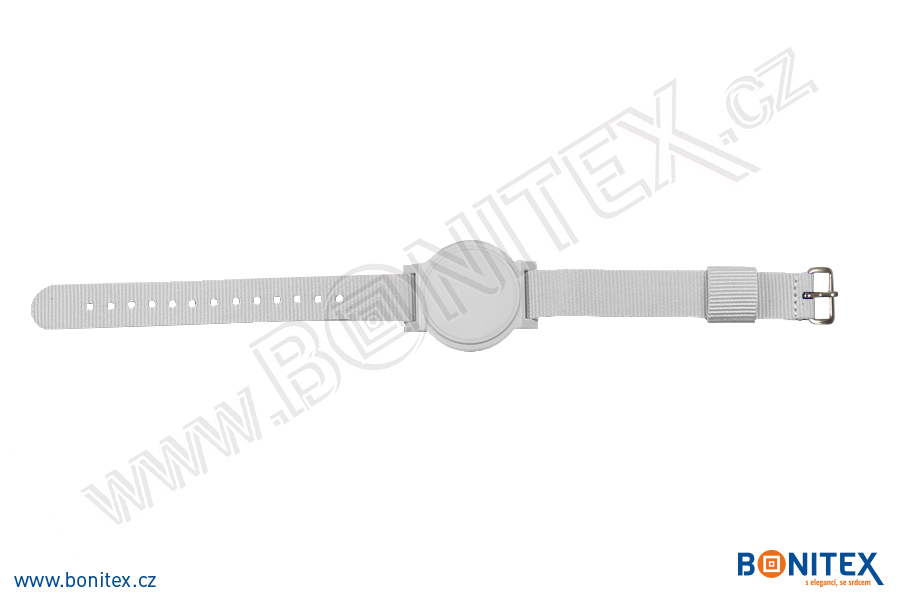 Náramek-nylon-260-275x17mm,kov.spona 1-s RFID-125 kHz-černý/č.černo-bílý, čip... - bonitex