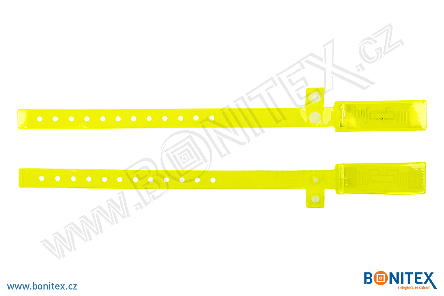 Náramek-Vinyl-08-330x25/16mm-s RFID-UHF-žlutý, čip: Alien-Higgs 3 - bonitex