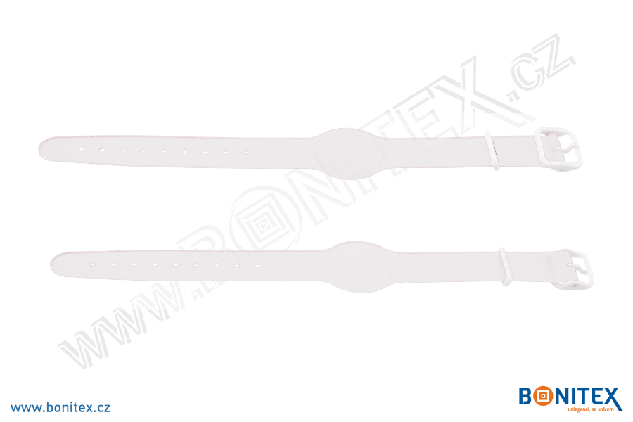 Náramek-PVC-244x20/35mm,PVC spona-s RFID-s RFID-125 kHz-bílý, čip: EM4102. - bonitex